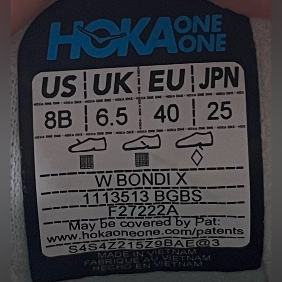 Hoka One One Bondi X CUSHIONED Womens Size 8 Running Shoes Sneakers Blue Glass - Picture 11 of 12